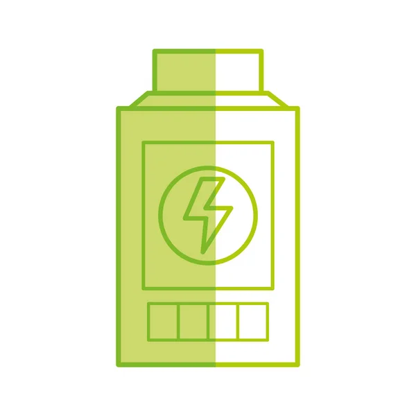 Silhouette Technology Battery Power Energy Hazard Symbol Vector Illustration — Stock Vector