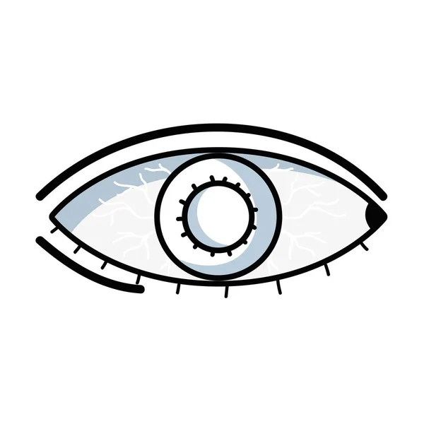 Лінія Очей Кон Юнктивітом Хвороба Інфекція Векторні Ілюстрації — стоковий вектор