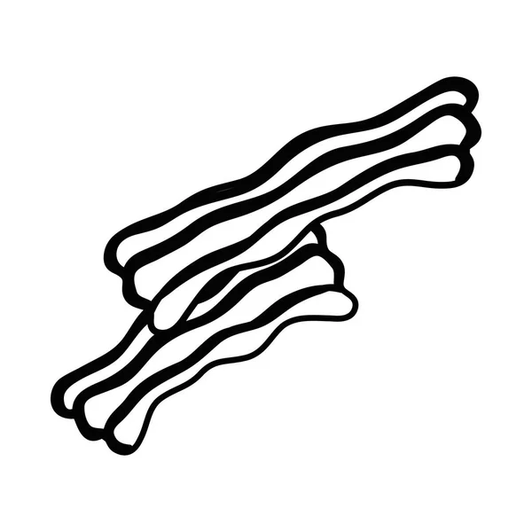 Siluet Lezat Bacon Makanan Cepat Saji Ilustrasi Vektor - Stok Vektor