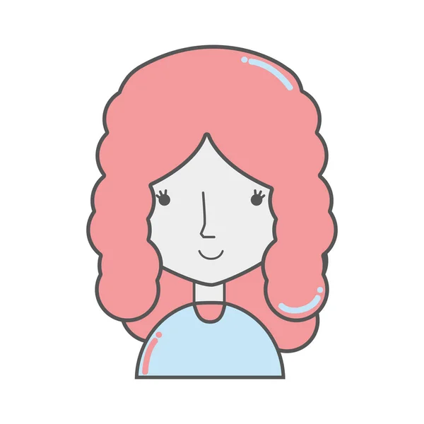 Mujer Feliz Con Peinado Blusa Ilustración Vectorial — Vector de stock