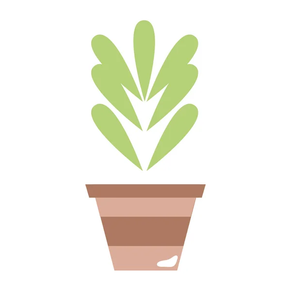Pflanze Mit Blättern Blumentopf Design Vektor Illustration — Stockvektor