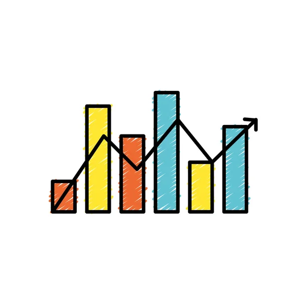 Diagrama Barra Estadísticas Con Ilustración Vectores Flecha Creciente — Vector de stock