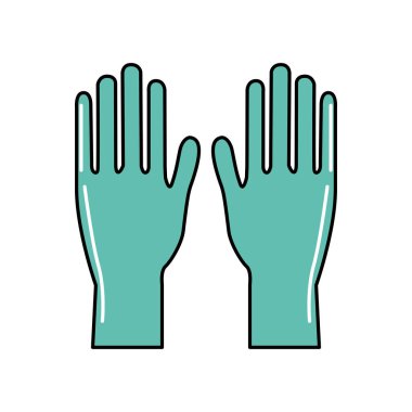 koruma eller, vektör çizim tıbbi Lateks eldivenlerle