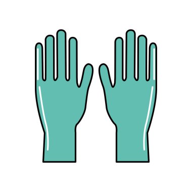 koruma eller, vektör çizim tıbbi Lateks eldivenlerle