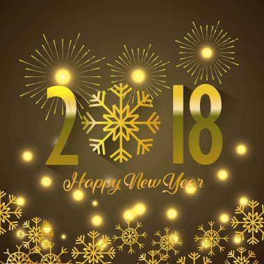 Mutlu yeni yıl ve kutlama tema vektör illüstrasyon kar taneleri