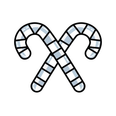 tatlı baston neşeli Noel tasarım vektör çizim çizgi