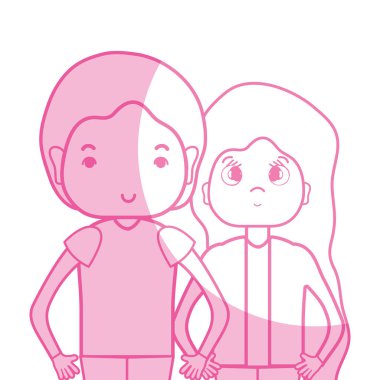 illüstrasyon siluet güzellik çift ile birlikte saç modeli tasarım vektör