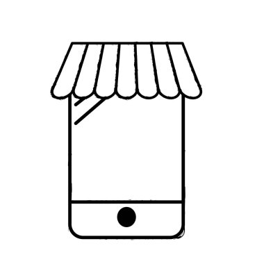 teknoloji akıllı telefon satın almak ve satmak ürünler online vektör çizim şekil
