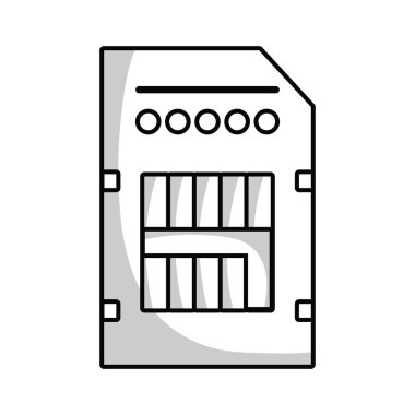çizgi teknoloji mikro sd veri bellek vektör çizim