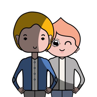 adam baba onun oğlu ve saç tasarım vektör çizim ile