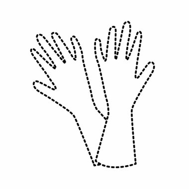 noktalı şekil eldiven tasarım stili ev ödevi vektör çizim için yıkama