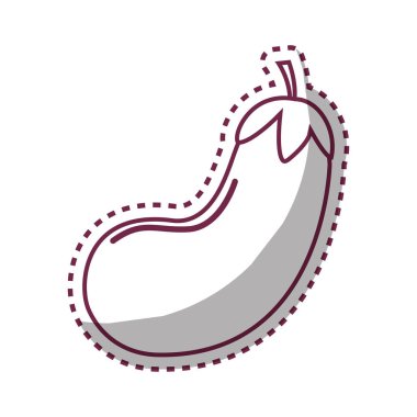 etiket siluet sağlık patlıcan sebze simgesi, vektör çizim