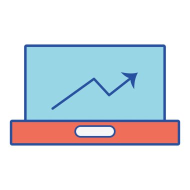 Teknoloji laptop için iş bilgi vektör çizim