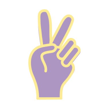 barış ve sevgi simge vektör çizim ile güzel el