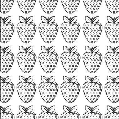 siluet lezzetli çilek meyve arka plan, vektör çizim