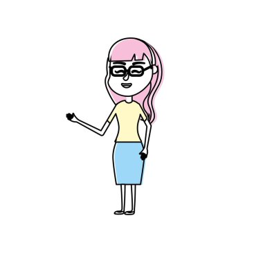 kadın saç tasarım ve şık giysileriyle vektör çizim ile