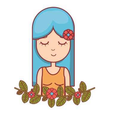 kadın barış ve sevgi rahatla ve meditasyon, illüstrasyon vektör