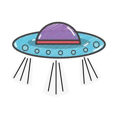 UFO galaxy alan ve gizemli oluşturma, illüstrasyon vektör