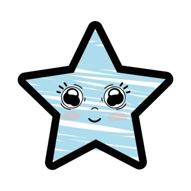 Kawaii mutlu ve sevimli yıldız tasarım, vektör çizim