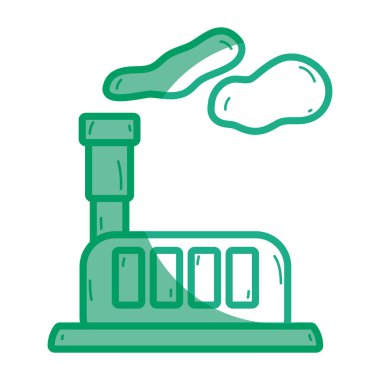 siluet Endüstriyel Fabrika ortamı vektör çizim kirliliği kirlenme ile