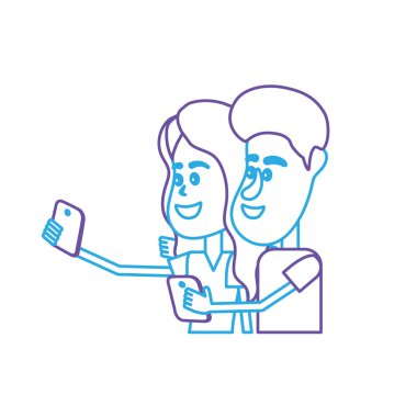 saç modeli ve el vektör çizim içinde smartphone ile güzellik çift hat