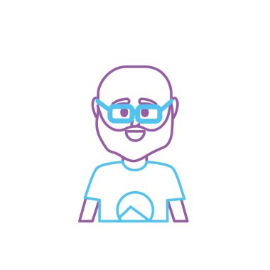 satır avatar erkek t-shirt tasarım vektör çizim simgesi ile