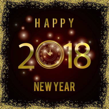 Mutlu yeni yıl ve kutlama tema vektör çizim saatinde