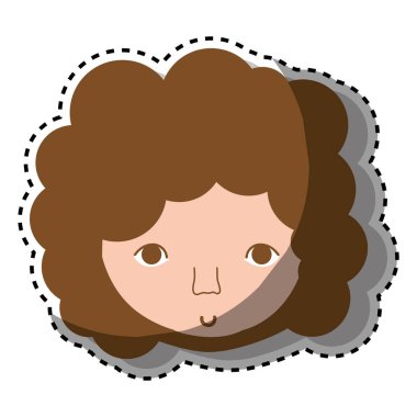 Adam yüz kıvırcık saçlı kutsal kişilerin resmi, vektör çizim tasarım ile