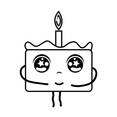 satır kawaii şirin ihale pasta tatlı vektör çizim