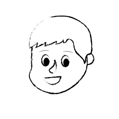 Avatar çocuk kafa saç modeli tasarım vektör çizim ile rakam