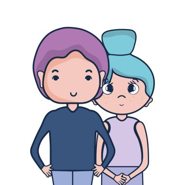 Güzellik çift ile birlikte saç modeli tasarım illüstrasyon vektör