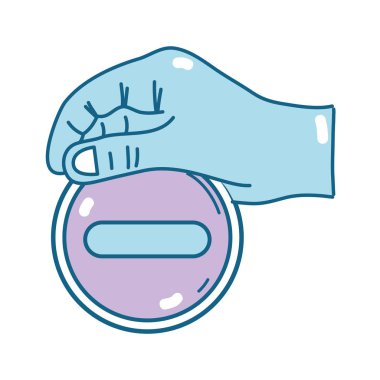 İnsanlar vektör çizim yardımcı olmak için Tıp sembolü ile el