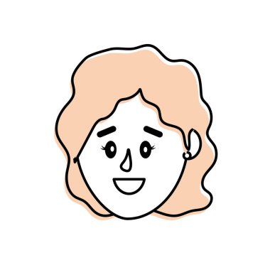 Avatar kadın baş saç modeli tasarımı ile illüstrasyon vektör