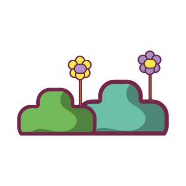 güzel bitkiler ve flowes yaprakları vektör çizim ile