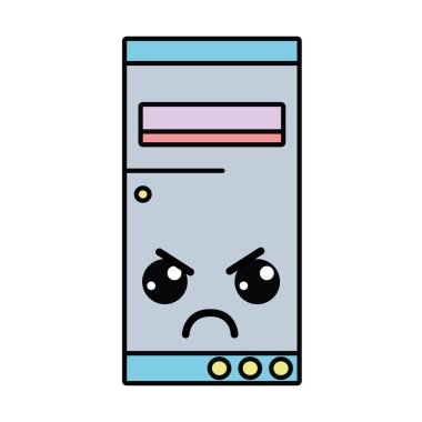 Kawaii şirin kızgın sabit disk vektör çizim