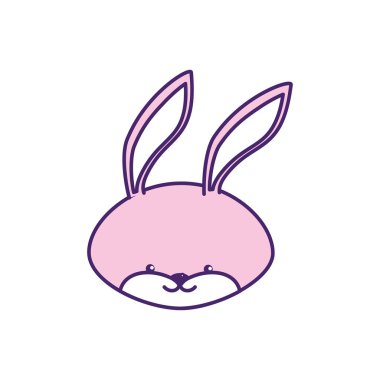 sevimli tavşan baş vahşi hayvan vektör çizim