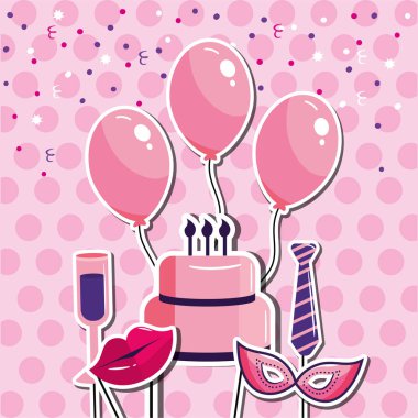 mutlu Doğum günü kutlama olay stil vektör çizim