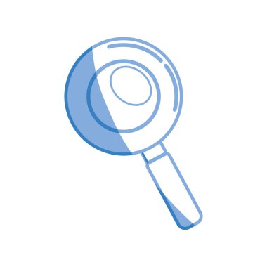 Büyüteç görme duyusuyla ilgili arama aracı, vektör çizim siluet