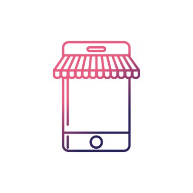 çizgi teknoloji Smartphone-e doğru iş bilgi vektör çizim