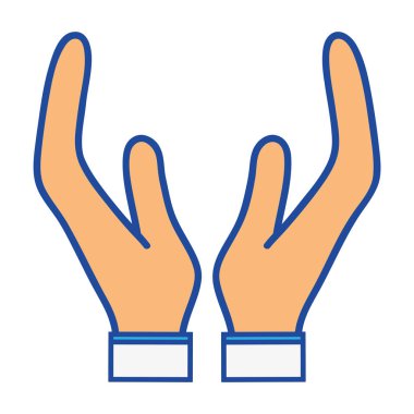 kişi eller simgesini, başka beyaz arka plan vektör çizim üzerinde