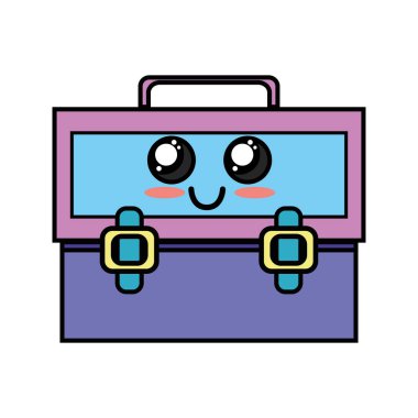 Kawaii şirin mutlu bavul tasarlamak vektör