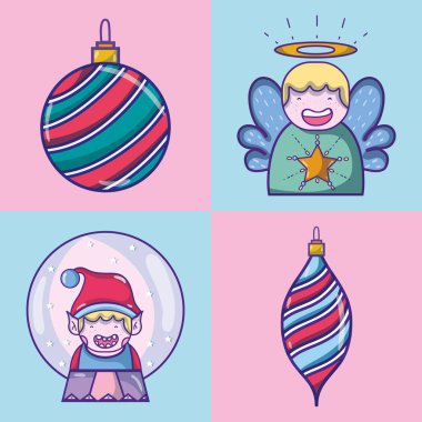 neşeli şe süsleme tasarlamak vektör ayarla