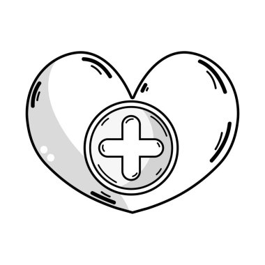 satır kalp Tıp sembolü insanlar vektör çizim yardımcı olmak için