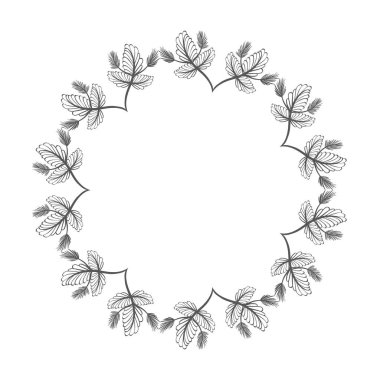 rustik bitkilerin dalları şeklinde çiçek dekorasyon, vektör çizim tasarım