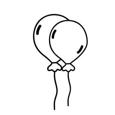 satır balonlar parti mutlu yıllar dekorasyon, vektör çizim için