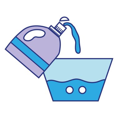 vektör çizim plashing yumuşatıcı şişe ile su kova tasarım