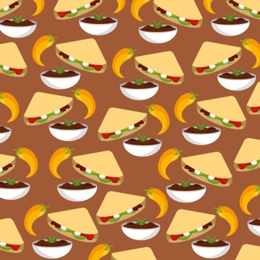 acılı baharatlı sos ve Taco arka plan vektör çizim ile