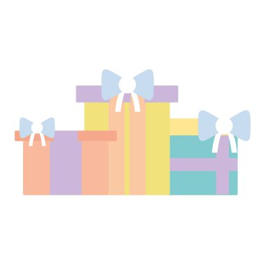 güzel neşeli Noel kutlama vektör çizim için hediyeler sunar