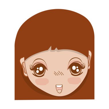 güzel kız yüz saç modeli ve ifade, vektör çizim ile