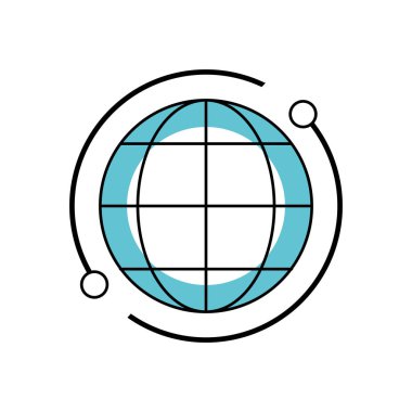 Global harita bağlantı dijital teknoloji vektör çizim